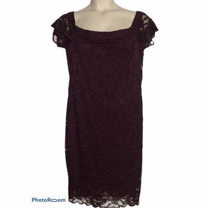 Ambiance Dress 2X Maroon Burgundy Stretch Lace